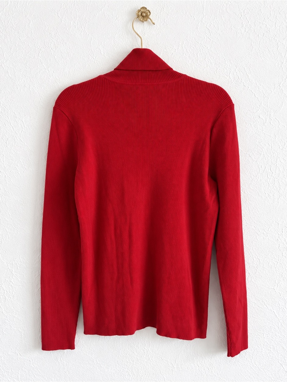 LAUREN RALPH LAUREN RED RIBBED TURTLENECK SWEATER TOP SZ XXL - Picture 3 of 4